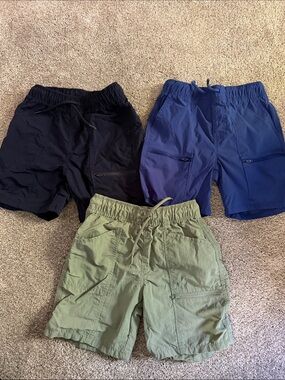 Children’s Place and Gymboree Quick-dry Cargo Shorts Trio in Navy, Blue & Olive